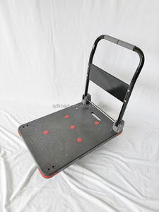 Handige 300kg draagkracht opvouwbare stalen frame handkar met duurzaam kunststof platform voor gereedschap, draagbaar voor industrieel gebruik thuis of op het werk - Product Image 4