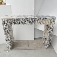 Table console moderne de luxe en marbre Calacatta Viola de Turquie avec 2 tiroirs pour hôtels et villas au prix d'usine