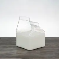 Caixa quadrada de leite 350ml, copo de vidro, bebida, caixa de leite criativa, copos de vidro em formato de caixa, venda imperdível