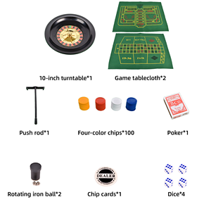 Ensemble de poker Taxas Hold'em 5-en-1 avec jetons de poker Blackjack Craps <span class=keywords><strong>Roulette</strong></span> Wheel - Product Image 3