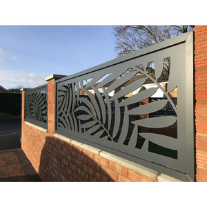 Pannelli Decorativi da Giardino per Esterni, <span class=keywords><strong>Ringhiere</strong></span> in Acciaio Inox Tagliate al <span class=keywords><strong>Laser</strong></span>, Recinzione Regolabile in Alluminio Nero con Persiane - Product Image 6