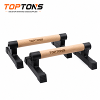 TOPTONS Support de pompes en bois de hêtre, Appareil de traction, Barre parallèle simple, Support de barre parallèle multifonctionnel