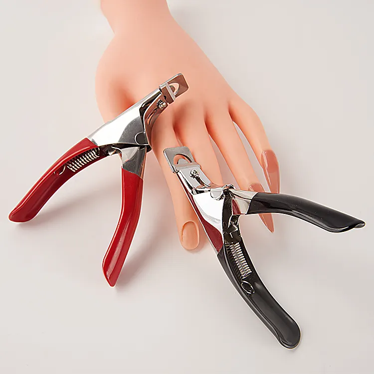 สีแดง/สีดำสีเล็บ cutters false เครื่องตัดเล็บอะคริลิคเจลขอบเล็บ clipper