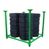Support empilable pliable de pneu de stockage de support de pneu de palette de capacité de chargement élevée