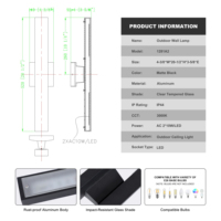 Lampu dinding sederhana luar ruangan aluminium, dekorasi dinding latar belakang Strip panjang untuk koridor tangga pilar lampu