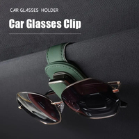 Clip universel pour lunettes de voiture 2026 – Support de lunettes de soleil pour pare-soleil en cuir PU, pince pour billets et cartes, support en alliage pour lunettes, accessoires automobiles