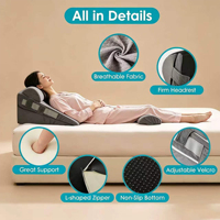 Ensemble de 4 oreillers compensés personnalisables en mousse à mémoire de forme pour le soulagement post-opératoire du dos et du cou, la prévention des douleurs aux jambes et du reflux acide (GERD)