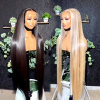 Perruques en cheveux humains de 40 pouces, extra longues, avec dentelle HD 13x6, ondulations profondes, densité 250, sans colle, prix d'usine en gros