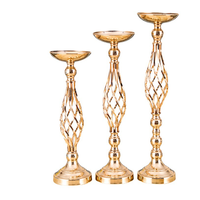 Vase court de luxe doré, support à fleurs, nouvelles décorations de mariage - Centre de table élégant en or pour mariages