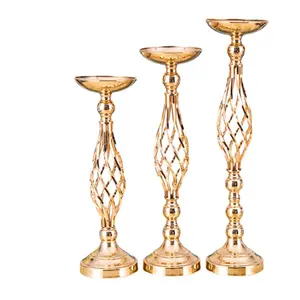 Casa Decoração do partido Casamento Flores Metal Candle Holders Road Lead Candlestick Centerpieces Flower Ball Candlestick Stand Vaso