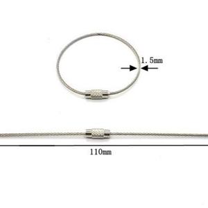 Llavero de Alambre de Acero Inoxidable con Anillo de Cierre de Rosca Plateado Personalizado EWANG - Product Image 3