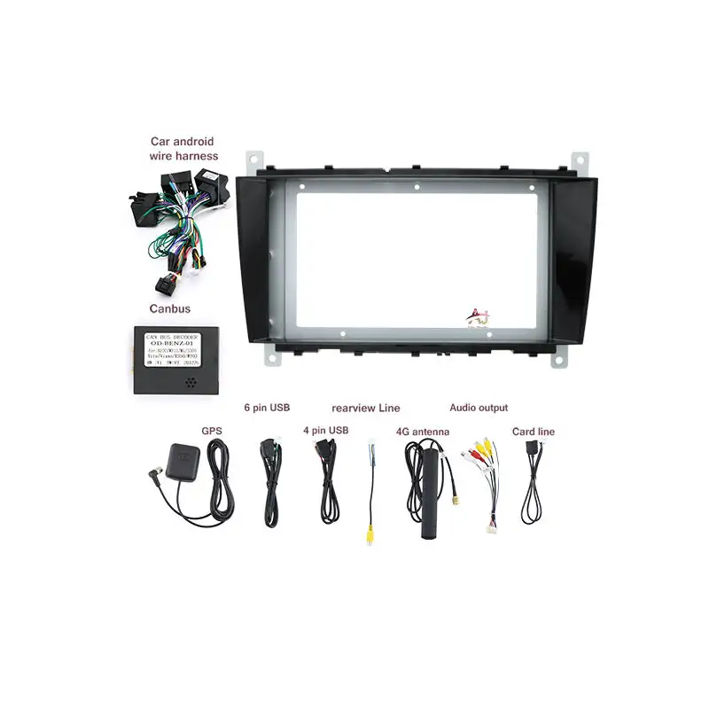 Универсальная панель для автомобильного видеомонитора Aijia, пластиковая панель для радио, аудиопанель автомобиля, рамка для Benz 2004 C-Class или 2004-2006 CLK AMG 8 дюймов