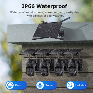 ชุดกล้องวงจรปิด 3MP Solar 4G Router WiFi พร้อมกล้อง 4 ช่องทาง สำหรับภายนอกอาคาร มองเห็นในเวลากลางคืน มาตรฐานกันน้ำ IP66 เซ็นเซอร์ CMOS ระบบรักษาความปลอดภัย - Product Image 4