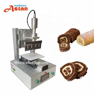automatic ultrasonic Swiss roll cream cutting dividing machine/bakery dessert bread roll splicer machine
