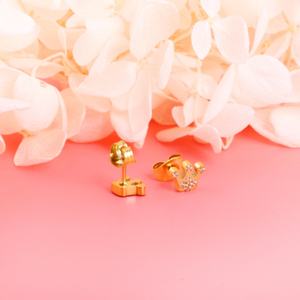 Juego de Aretes de Moda para Mujer, Joyería Chapada en Oro de 18K, Aretes de Diamantes, Aretes de Acero Inoxidable con Circonita - Product Image 5