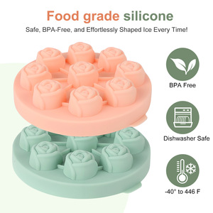 Moule à glaçons en silicone en forme de rose, qualité alimentaire, pour whisky, résistant au congélateur, pour boules de glace congelées - Product Image 4