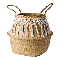 Cesto de Armazenamento para Sala de Estar Artesanal com Alças, Design Dobrável, Suporte OEM ODM, Cesto de Roupa Suja de Palha Trançada