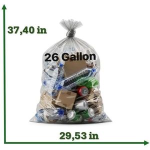 Bolsa de Basura Genérica de 26 Galones, Transparente, Multiusos, Paquete de 100 Unidades - Product Image 2