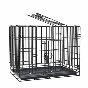 Cage à <span class=keywords><strong>chien</strong></span> pliable de luxe plateau en plastique de fil d'acier de fer respirant Style Simple carré motif Animal pour chats boîte de transport - Product Image 4