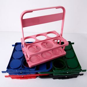 Beer Basket Portable KTV6 Bottle Hand Basket Can Print LOGO <b>Plastic</b> Folding Wine Rack - Product Image 3