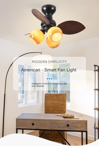 Estilo americano medio antiguo Vintage caramelo dormitorio sala de estar ventilador lámpara para el hogar estudio comedor candelabro de techo - Product Image 4