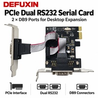 Kartu Port Serial Ganda DFX PCIe RS232 Chipset WCH382L 2 Port DB9 9 Pin Adaptor Ekspansi COM untuk PC Desktop Kontrol Industri