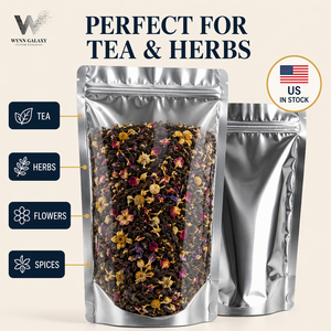 Small MOQ Custom Stand Up Pouch 15x22+4cm Yin Yang Clear Window Foil Back Zipper Resealable Food Packaging <b>Bag</b> US Stock - Product Image 6