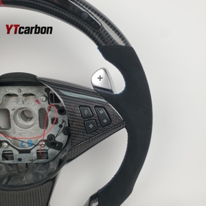 <span class=keywords><strong>Volante</strong></span> YTcarbon para BM-W Serie 5 E60 <span class=keywords><strong>E61</strong></span> 535i M5, Personalizado, de Fibra de Carbono Real Italiana con Palanca de Cambios LED - Product Image 4