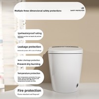 Toilette intelligente à siphon à chauffage instantané télécommandée pour la maison, autonettoyante, avec couvercle entièrement automatique et siège chauffant