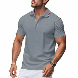 Camiseta Polo de <span class=keywords><strong>Manga</strong></span> <span class=keywords><strong>Corta</strong></span> a Rayas con Solapa para <span class=keywords><strong>Hombre</strong></span>, Camiseta Informal Transpirable - Product Image 4