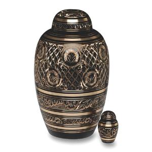 Urna funeraria-urna de cremación de Metal para cenizas de humanos o mascotas-hecha a mano y grabada a mano-urna de exhibición en casa o en nicho - Product Image 5