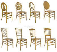 Chaises Napoléon en résine PP dorée Chaises carrées de luxe empilables pour Halloween Mariage Noël Saint Valentin Offre Spéciale