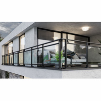 Balustrade moderne en métal pour extérieur, design en aluminium, garde-corps de balcon/garde-corps d'escalier/garde-corps de terrasse et main courante
