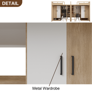 2025 nouveau cadre de lit superposé en métal double et pleine grandeur moderne avec échelle de bureau armoire de rangement pour la maison école jeunesse hôtel chambres - Product Image 4