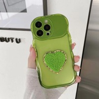 Étui de téléphone portable transparent en forme de cœur avec miroir, accessoires de protection pour iPhone 11 12 13 14 15 16 17 18 Pro Max