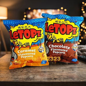 LeTopz Popcorn de qualité supérieure au goût chocolat caramel, sachet de 40g, texture moelleuse, collation sucrée, halal, sans gluten, certifié HACCP - Product Image 3