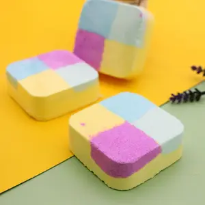 OEM/ODM Private label 120g Square detoxification bubble bath bomb supplies natural vegan bath bombs fizzies bath