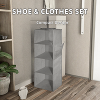 Ensemble de rangement minimaliste en tissu non tissé pliable et suspendu, multifonctionnel, pour chaussures et vêtements, sac de garde-robe