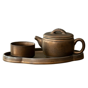 Creative Single Person Kung Fu <b>Tea</b> <b>Set</b> Pottery Teapot With Lid Heat Resisting Small Household <b>Tea</b> <b>Set</b> For Dry Brewing - Product Image 5