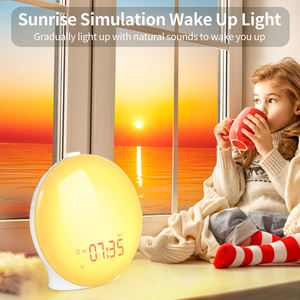 Portable Sunrise Simulator Ambient Sound Machine RGB LED Éclairage FM <span class=keywords><strong>Radio</strong></span> Mood Lighting <span class=keywords><strong>Lampe</strong></span> <span class=keywords><strong>de</strong></span> lecture <span class=keywords><strong>de</strong></span> <span class=keywords><strong>chevet</strong></span> Réveil - Product Image 6