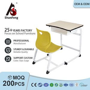 Bureau et chaise individuels pour étudiants, directement de l'usine, avec tiroir en PP, hauteur réglable, pour l'école et la maison, OEM/ODM - Product Image 1