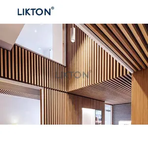 U Shape Ceiling Suspended Profile High Quality Wooden Grain Aluminum Metal Modern Aluminum Alloy Hotel Strip Customized Color