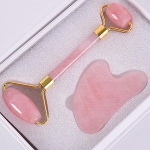 High Quality Natural Jade Face Massager Rose Quartz Roller Jade Roller <strong>Gua</strong> <strong>Sha</strong> <strong>Set</strong> - Product Image 5
