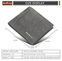 Dompet Pria Baellerry Baru Tipis Minimalis, Dompet Kartu Kecil, Dompet Bisnis Lipat Tiga Fungsional Trendi, Kulit PU