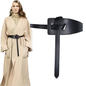 Wholesale Fashion Coat Suit <b>Belt</b> for Women Designer Retro Knotted Decoration Split Genuleather Alloy Eco-Friendly Sporty 1.8cm - Product Image 1