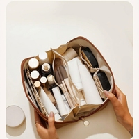 Sac de toilette imperméable en PU grande capacité avec logo personnalisé MKW3153, sac de voyage pour femmes, organiseur de maquillage portable