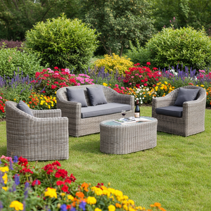 Modern Nordic Single Sofa <strong>Love</strong> Seat Outdoor <strong>Garden</strong> Furniture Set Metal Rope Rattan <strong>Chair</strong> for Park &amp; Villa Balcony - Product Image 1