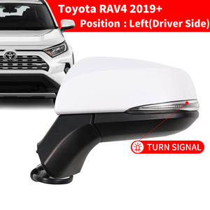 2024 accesorios de coche espejo de puerta de coche espejo retrovisor de coche <span class=keywords><strong>para</strong></span> <span class=keywords><strong>Toyota</strong></span> <span class=keywords><strong>RAV4</strong></span> 2019 2020 2021 espejo lateral del conductor izquierdo blanco con BSM - Product Image 2