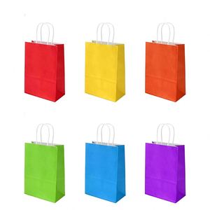 Gift Bags with Handles Flat Bottom Kraft Paper Bags for Christmas Halloween Kids Birthday <b>Wedding</b> Party Kraft Paper Bags - Product Image 3