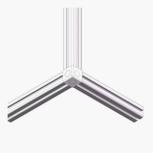 Fornitore della cina 2151 ODM argento e colore nero Slot 6mm staffa metallica in alluminio a 3 vie in 25*25 in argento e nero 25 30 40 45 - Product Image 4